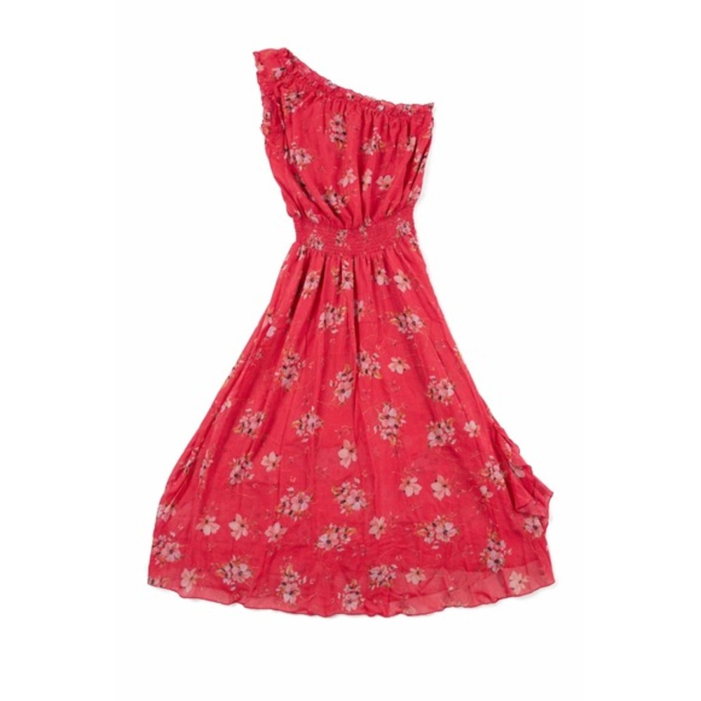 Monique‎ Lhuillier Dress Sz 4 Maxi One Shoulder Boho Floral Summer Wedding Guest - Picture 3 of 9